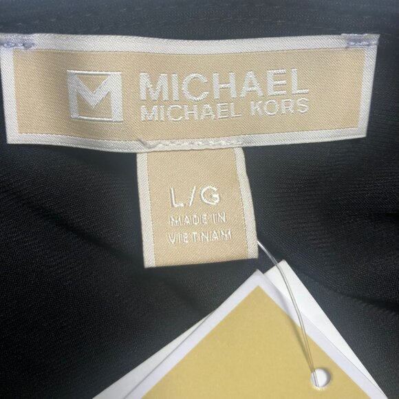 NWT Michael Kors Wrap Long Sleeve Top in Black Size L - Picture 9 of 14